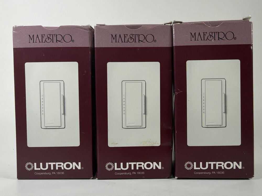Lutron Maestro MA-600-WH 600W 3 pcs Multi Location Dimmer White - Read
